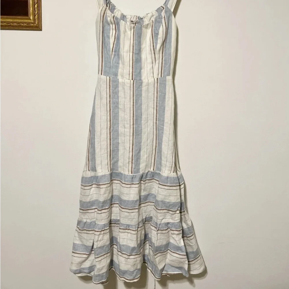 Reformation Kate Dress in Napoli Stripe I 4 linen - Picture 9 of 11